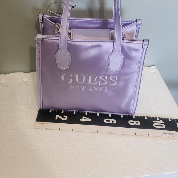 Guess Silvana 2 Compartment Mini Tote Bag Violet - Picture 9 of 13